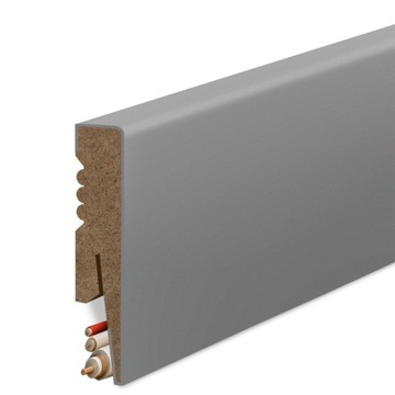 80x16 mm LISTWA PRZYPODŁOGOWA SZARA MDF DEKORACYJNA COKÓŁ