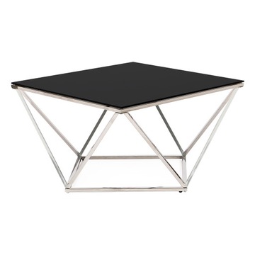 Srebrny stolik GIGANT diament Java chrom 100x100cm