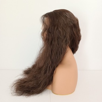 Парик LACE FRONT коричневый волны 40/80см + шапочка БЕСПЛАТНО