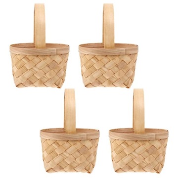 Маленькие плетеные подарочные корзины с ручкой, 4 шт.