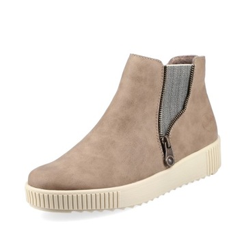 RIEKER buty, botki damskie beżowe Y6469