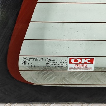 ISUZU D-MAX 2014 SKLO (OKNO) ZADNÍ