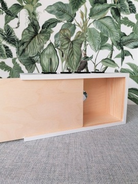 Pudełko na CHUSTECZKI 100% DREWNO, szare