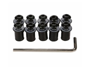 Śruby owiewek M5 z tuleją M5x18 9mm tuleja szyby