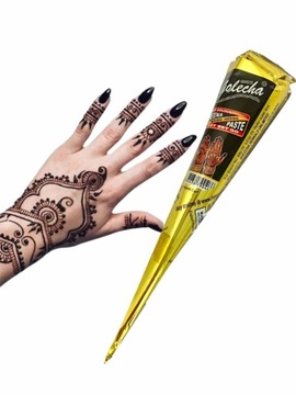 Henna Indyjska w Rożku gotowa do aplikacji na ciało MEHANDI kolor CZARNY 25