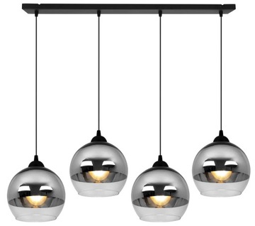 ELEGANCKA LAMPA WISZĄCA SZKLANY KLOSZ CHROM LED