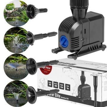 POTĘŻNA FONTANNA 3W1 DO OCZKA WODNEGO CISZA CZYSTOŚĆ I 4 RÓŻNE STRUMIENIE