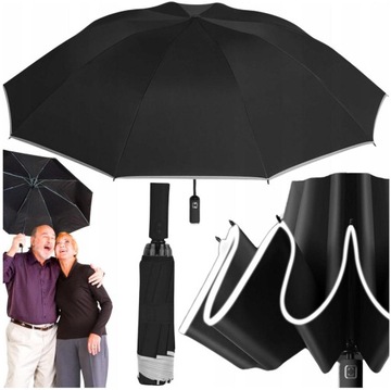 Parasol Składany masywny parasolka Automat Włókno XL duży mocny + pokrowiec