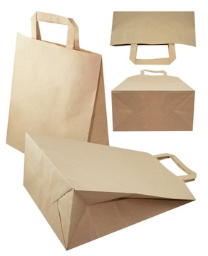 СУМКИ БУМАЖНЫЕ МЕШКИ 260х140х320 СЕРЫЕ 50 ШТ.