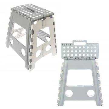 TABORET SKŁADANY odcienie szary 39 cm DUŻY