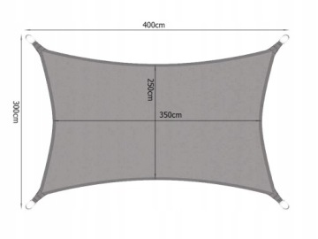 СОЛНЕЧНЫЙ ПАРУС ДЛЯ САДОВОГО ТЕНТА ВОДОНЕПРОНИЦАЕМОГО УСИЛЕННОГО 3х4м