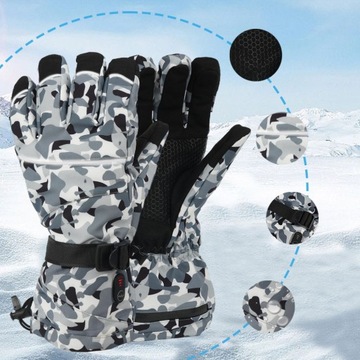 PODGRZEWANE RĘKAWICE AKUMULATOROWE Z 3 POZIOMAMI GRZANI DO JAZDY NA NARTACH