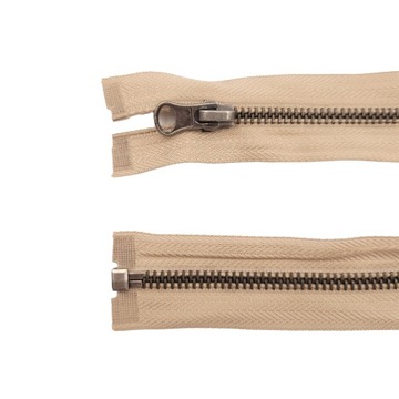 Zamek metalowy 75cm do kurtki bluzy ozdobny beżowy