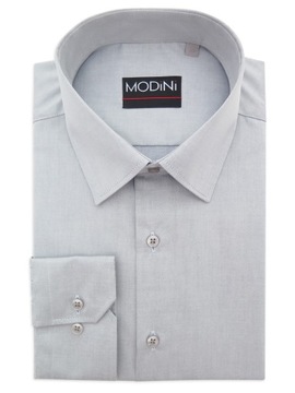 Jasnoszara gładka koszula męska Modini A72 188-194 / 44-Regular