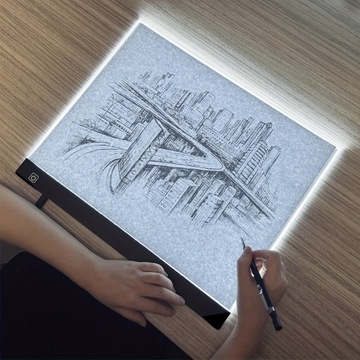 DUŻY TABLET GRAFICZNY LED A3 DESKA KREŚLARSKA PODŚWIETLANA DO RYSOWANIA