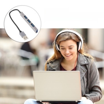 Разветвитель USB HUB 3.0 серый 25X1,5CM