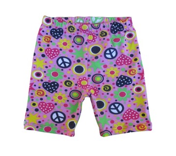 Legginsy getry krótkie kolarki 146 druk różowe