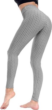 Legginsy damskie Beelu, szary, rozmiar XL