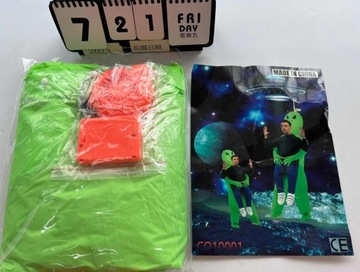 ŚMIESZNE DMUCHANY KOSTIUM UFO KOSMITA ALIEN PRZEBRANIE Z POMPA NA Halloween