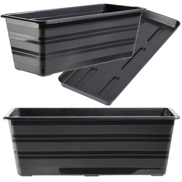 БАЛКОННАЯ ЯЩИКА 40см ЦВЕТОЧНЫЙ ГОРШОК + ПОДСТАВКА