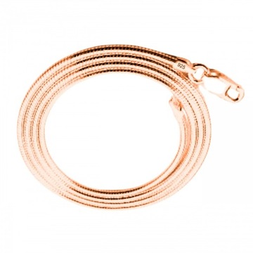 Łańcuszek damski unisex naszyjnik linka żmijka okrągła 1mm s925 rose gold80