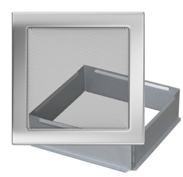 КОМПЛЕКТ КАМИННОЙ РЕШЕТКИ 22Х22 + НИКЕЛИРОВАННЫЙ КАРМАН