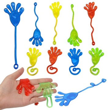 6x PACŁAPKA ŻELOWA ŁAPKA RĄCZKA MEGA LEPKA KLEJĄCA STICKY TOY PRANK ŻART