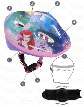 4 ЗАЩИТЫ ДЛЯ ВЕЛОСИПЕДНОГО ШЛЕМА DISNEY PRINCESS