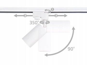 Комплект из 2 шинопроводов длиной 1 м + разъем + 5 светодиодных трековых светильников GU10