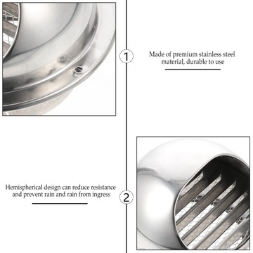 Oddychające kaptury wyciągowe Otwór wentylacyjny nasadki wydechowej