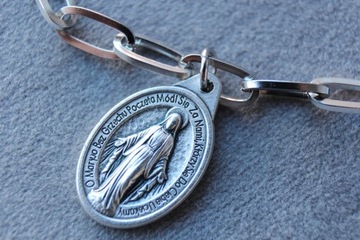 BRANSOLETKA ZAWIERZENIA ŁAŃCUCH NIEWOLNICTWA MARYJNEGO STAL CHIRURGICZNA d