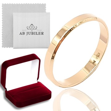 ZŁOTA OBRĄCZKA Próba 585 MĘSKA PŁASKA FAZOWANA GAWERA 3mm