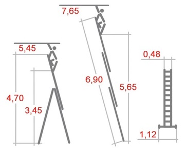 Алюминиевая выдвижная лестница 3х10 KRAUSE Tribilo