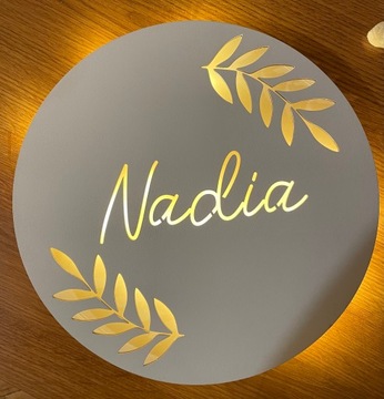 СВЕТОДИОДНЫЙ НОЧНИК НА АККУМУЛЯТОРЕ С ИМЕНЕМ, 30 см