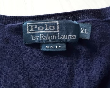 POLO by RALPH LAUREN SLIM FIT V-NECK PIMA COTTON Męski Sweter XL