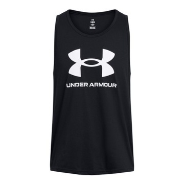 KOSZULKA MĘSKA UNDER ARMOUR BEZRĘKAWNIK SPORTOWY LETNIA BAWEŁNA 1382883-001