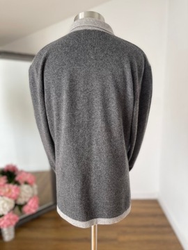 ALLUDE szary lekki sweter kardigan z kołnierzykiem 100% KASZMIR M/L premium