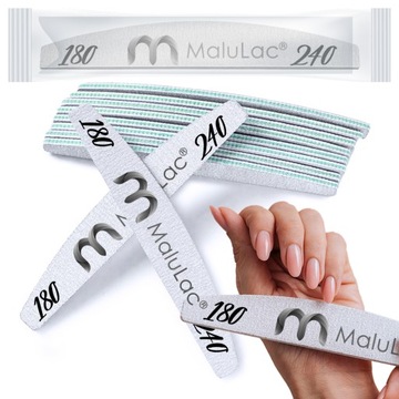 100 шт. пилочка для ногтей MaluLac Zebra 180 240 БЕЗОПАСНАЯ УПАКОВКА