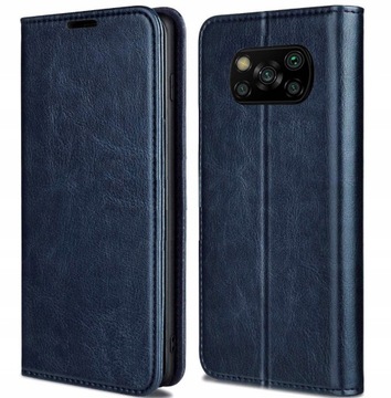 ETUI FLIP SKÓRA DO XIAOMI POCO X3 NFC +SZKŁO