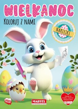 KOLOROWANKA WIELKANOCNA WIELKANOC Z NAKLEJKAMI PISANKI DUŻY FORMAT A4