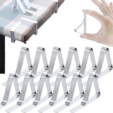KLIPSY DO OBRUSÓW ZABEZPIECZENIE PRZED WIATREM STOŁU UCHWYT KLAMARA 12x