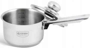 RONDEL SREBRNY Z POKRYWKĄ STAL 1L/14CM EDENBERG