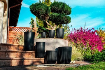 ЦВЕТОЧНЫЙ ГОРШОК ПОДСТАВКА ДЛЯ ЦВЕТОВ САДОВАЯ ЧАШКА ТЕРРАСА MIRA ВСТАВКА ВЫСОКАЯ 25x42см