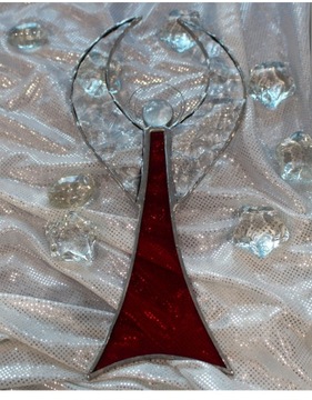 Современный стеклянный ангел, красный Тиффани.