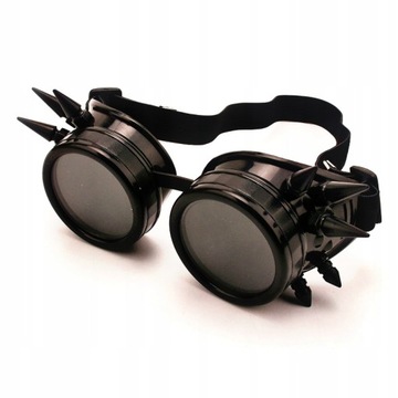 GOGLE STEAMPUNK Czarne BAL MASKOWY MOTOR Robot