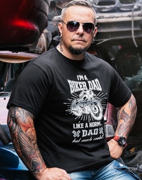 NEW Koszulka motocyklowa T-shirt BIKER DAD TATA M