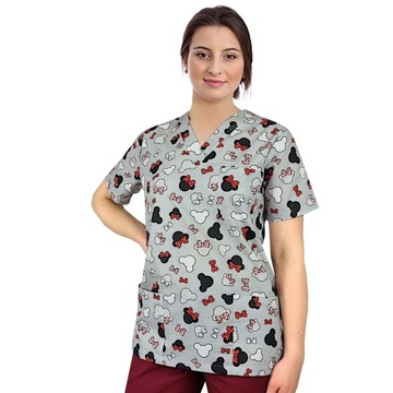 Bluza medyczna damska fartuch kolorowy wzorek XXL