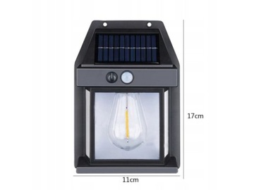 LAMPA SOLARNA KINKIET ŻARÓWKA LED ELEWACYJNA ŚCIENNA OGRODOWA ZEWNĘTRZNA