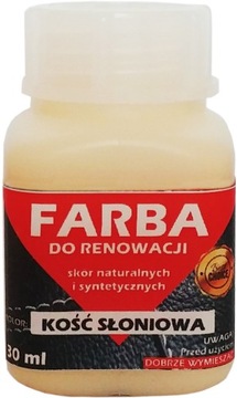 RENOWACJA SKÓRY TAPICERKI FARBA KOŚĆ SŁONIOWA 30ml