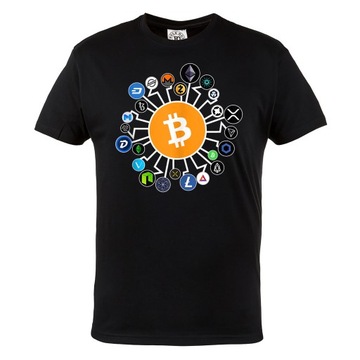 MĘSKA KOSZULKA Z NADRUKIEM BITCOIN KRYPTOWALUTY